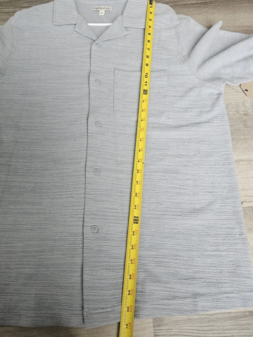 NWT Frye & Co. Men's Short Sleeve Camp Button Up Shirt - Grey